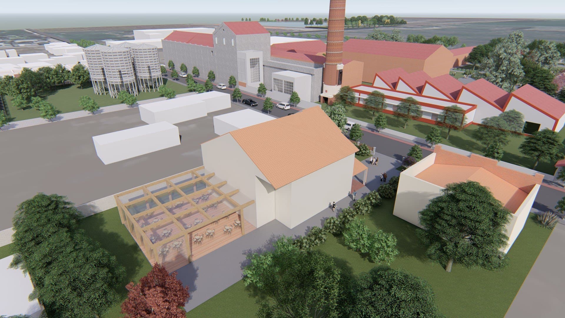 Representación conceptual del museo y café